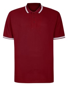 Bigdude Tipped Polo Shirt Burgundy Tall